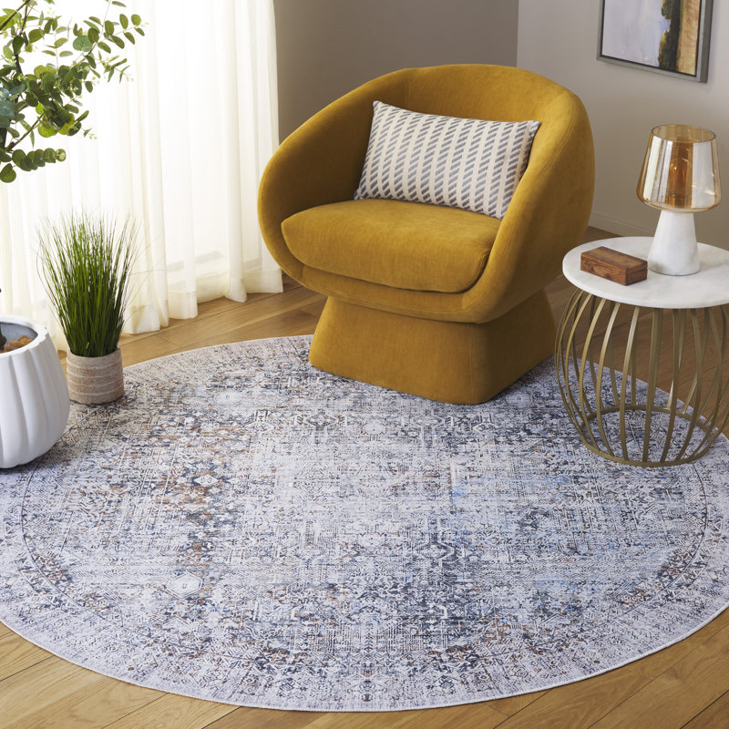 Jera Performance Machine Washable Oriental Rug, Round 6'
