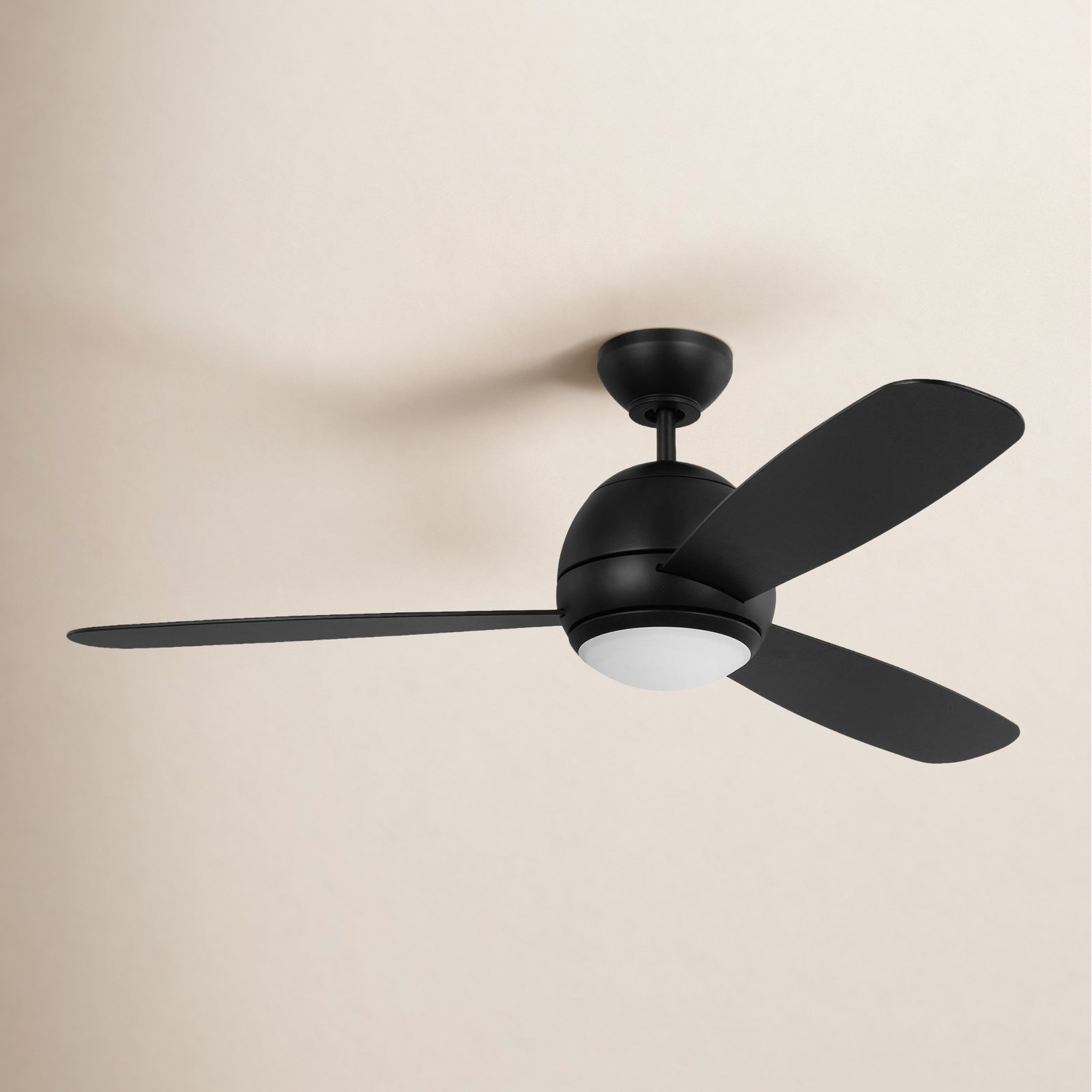 Erina 52" Ceiling Fan with Light Kit, Midnight Black, Midnight Black