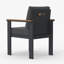 Ensemble de 2 chaises de salle à manger avec accoudoirs et chaises d'extérieur modernes pour le jardin, la terrasse ou le patio-227099623
