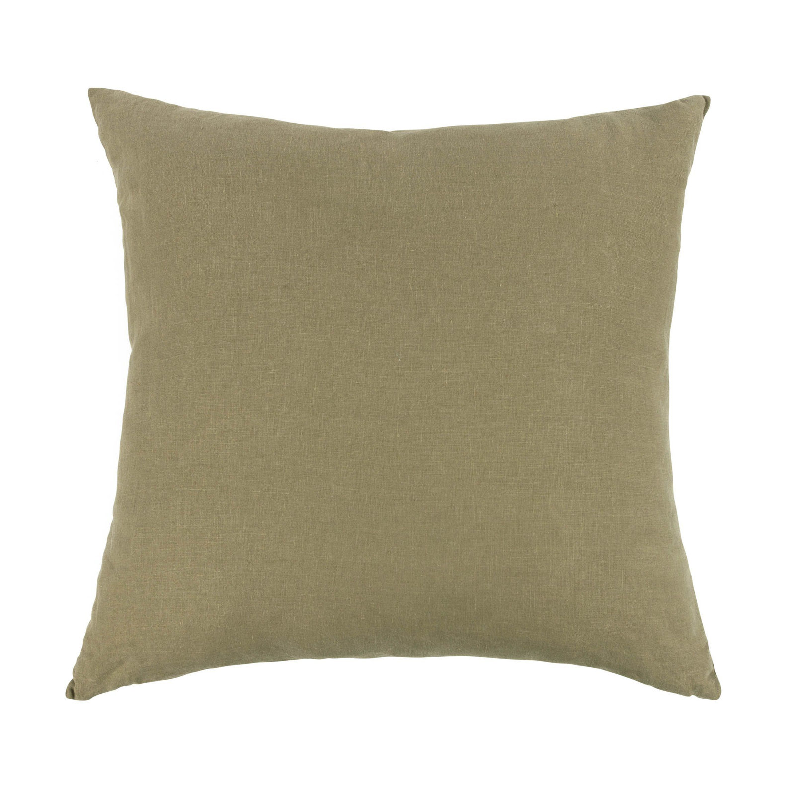 100% French Linen Pillow Sham, Moss, Square 26", Pillow Cover Only - No Insert