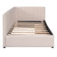 Lit de jour en tissu de lin beige avec lit simple et 2 boîtes de rangement - aucun sommier requis-1187768767