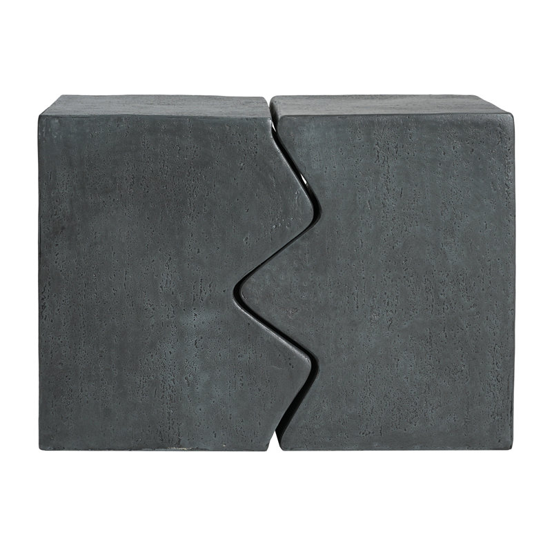 MGO Side Table, Set Of 2 Rectangular Outdoor Side Tables, Decorative Garden Stools For Indoor Outdoor, Accent Table Patio Side Table End Table W Spotted, Stone Gray Color