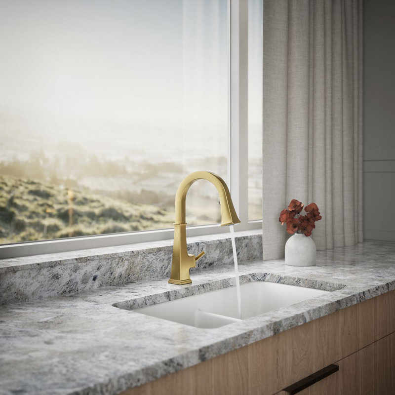 Riff Touchless Pull-Down Kitchen Sink Faucet With Konnect, Light Moderne Brass, 1.5 GPM