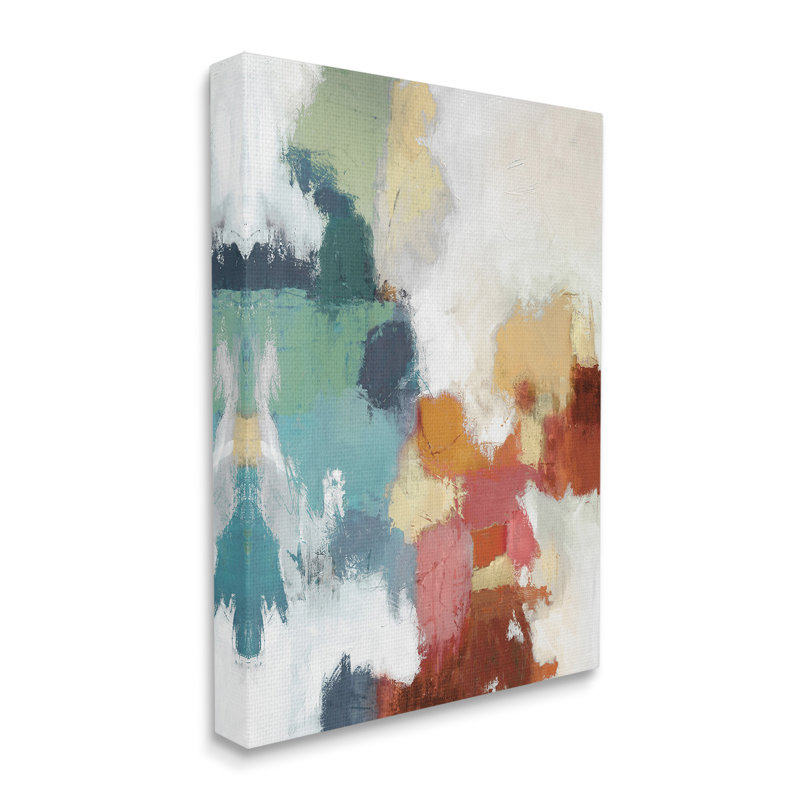Art dynamique sur toile aux teintes abstraites dynamiques par Amber Sterling, Giclée encadrée blanc bord de mer
