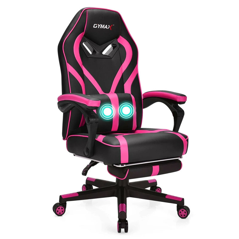 Fauteuil de jeu, Noir / Rose
