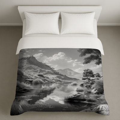 Monochrome Mountain Landscape Duvet Covers
