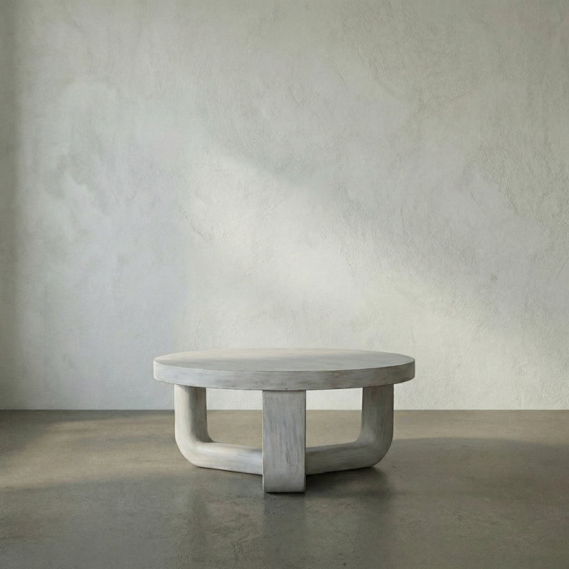 Joel Solid Wood Coffee Table, White Wash