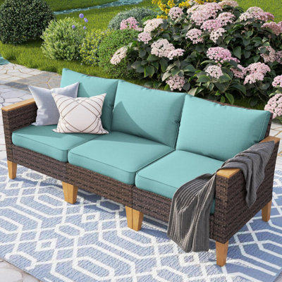 Canapé d'extérieur en bois 78 po avec coussins Sunbrella® 78 po