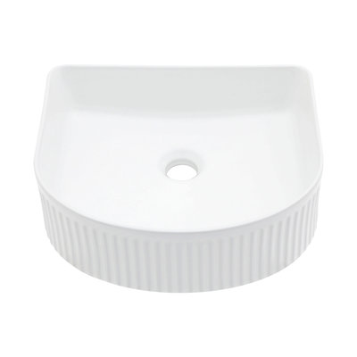 15.69"X13.69" White Ceramic Vessel Bathroom Sink