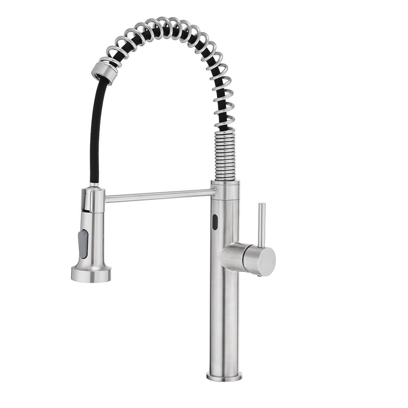Robinet d'évier de cuisine automatique avec fonction extractible, couleur intelligente, mains