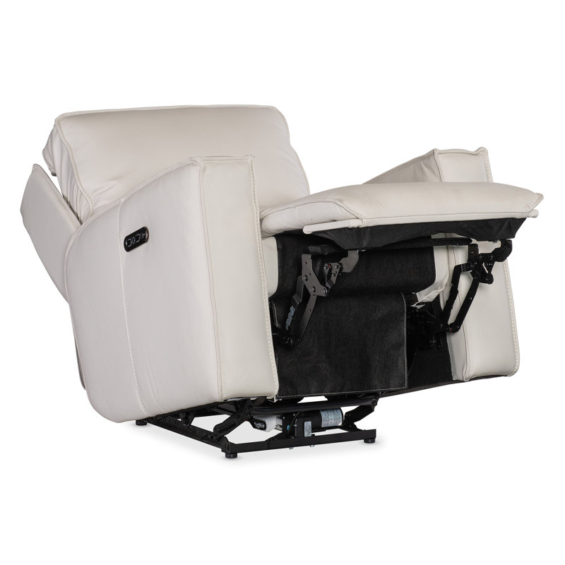 Naaila Zero Gravity Leather Power Recliner with Articulating Headrest, Natural