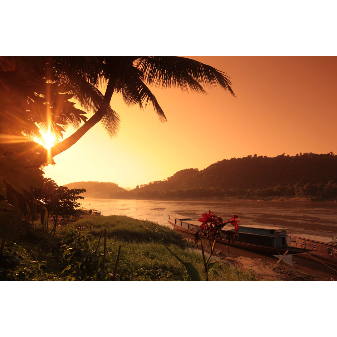 Mekong Fluss in Laos von Urf - Leinwandbild