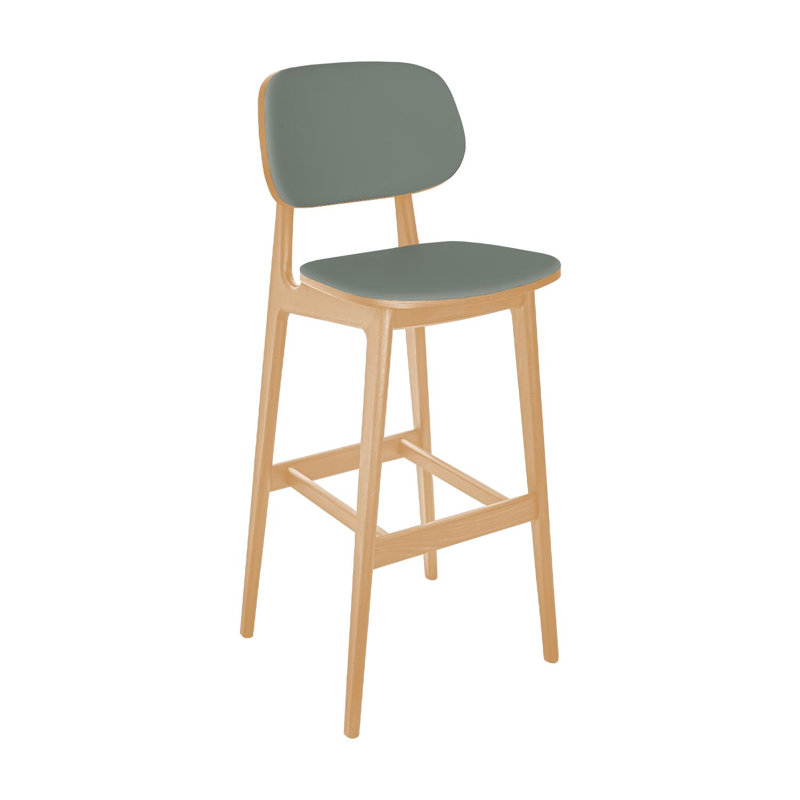  Emma Barstool - Grade 4 Patina Reveal Seat & Upholstered Back, Patina, Tan