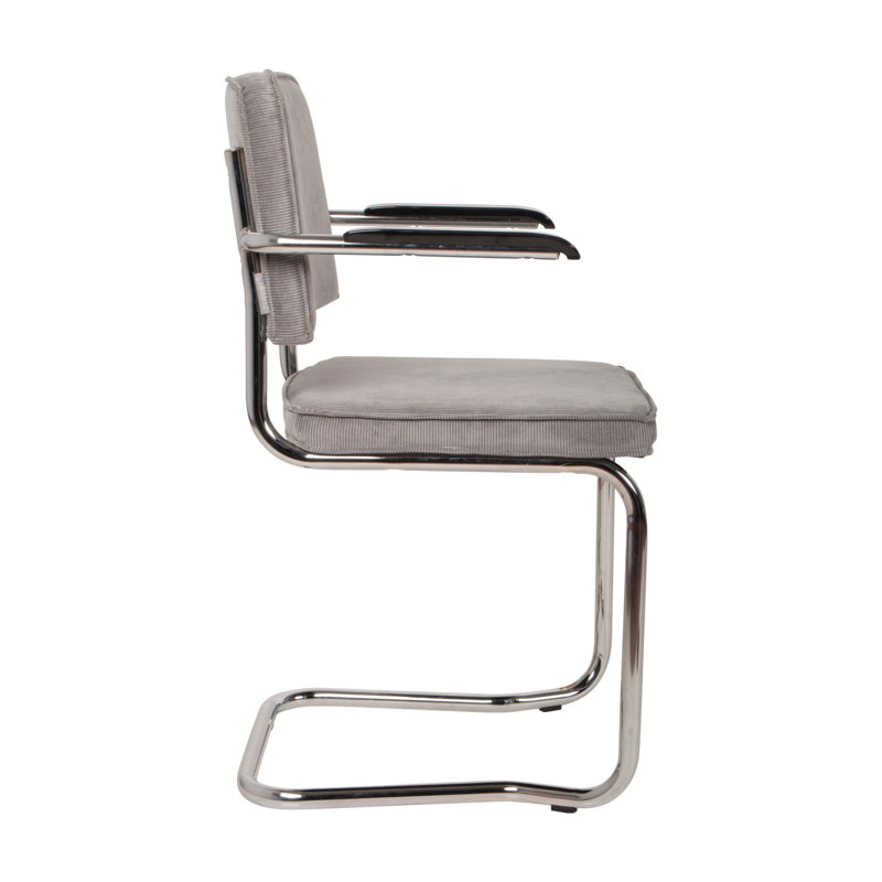 Chaise en porte-à-faux rembourrée Ridge, Gris clair