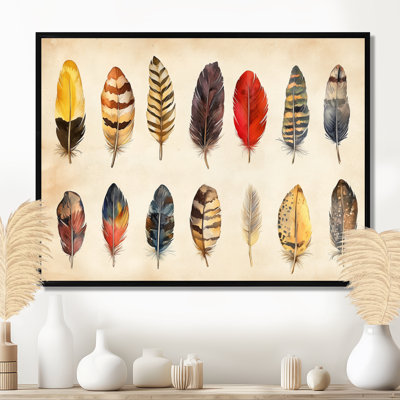 Feather Wall Art, Abstract Wings Canvas, Boho Feather  Abstract Wings