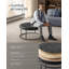 78cm Wide Faux Leather Round Footstool Ottoman-1388762326