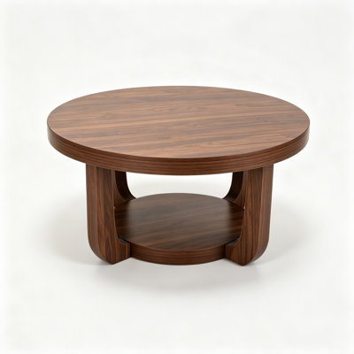 Round Coffee Table, Coffee Table with Storage, Small Coffee Table, Modern Coffee Table, Accent Table - 31.5" 2-Tier Circle Center Table for Living Roo