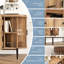 Buffet avec rangement en bois cannelé, 6 tiroirs et 2 portes coulissantes pour le salon et la cuisine-1753678388