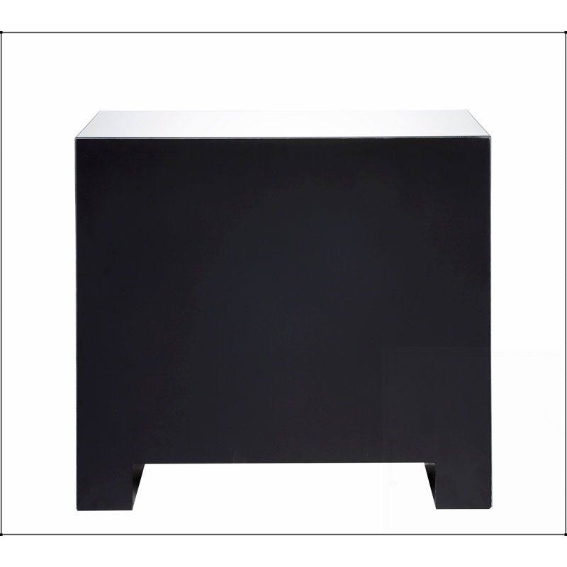Armoire console en miroir avec 3 tiroirs, finition biseautée pour un rangement et une présentation élégants