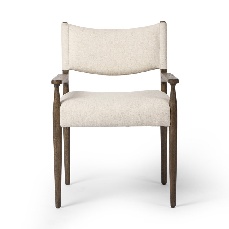 Jayla Upholstered Arm Chair, Antique Walnut, Antwerp Natural