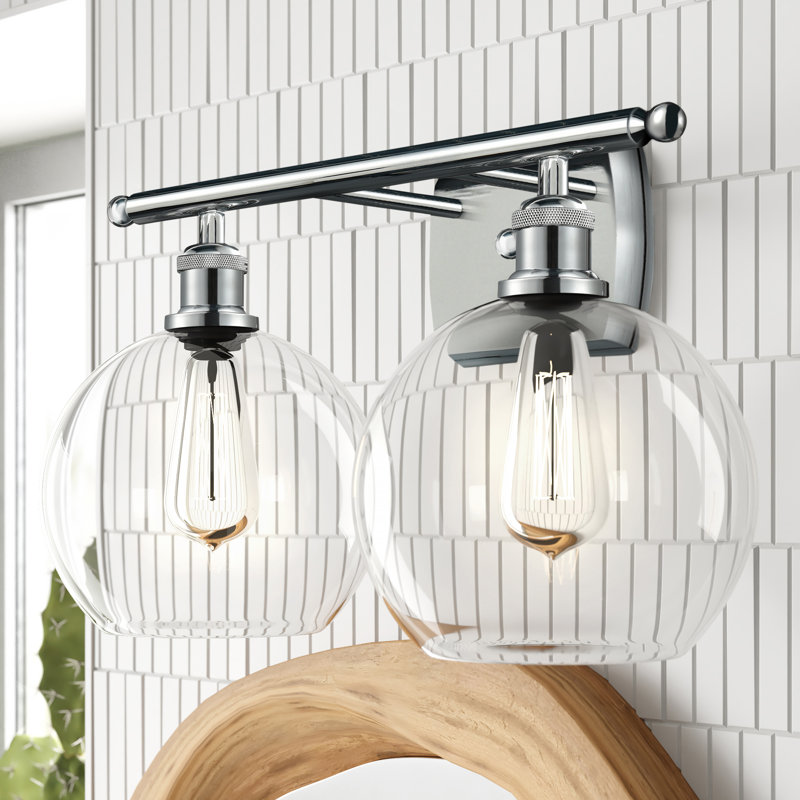 Baptista 2 - Light Dimmable Vanity Light, Clear, 6 Watt Vinage LED Bulb, Polished Nickel