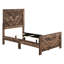 Structure de lit simple moderne en brun rustique, bois et d'ingénierie avec tête de lit, rails, sommier tapissier taille requise, mobilier en bois,-1763007500-1763007498