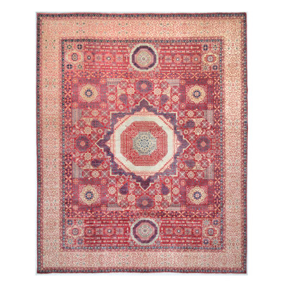 High-Quality Hand-Knotted Red And Ivory Area Rug