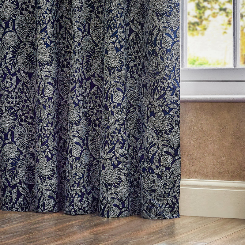 Bali Room Darkening Curtain Pair, Blue, 117 W x 137 D cm