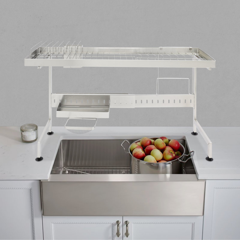 Adjustable Over Sink Dish Drainer Drying Rack