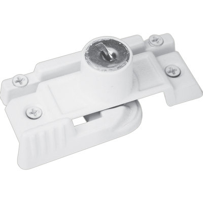 White, Slim-Line Keyed Sash Lock