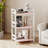 3 Tier Bookshelf, 3 Tier Industrial Bookcase, Metal Small Bookcase, Rustic Etagere Book Shelf Storage Organizer for Living Room, Bedroom, and Home Office(Pink)-129846666