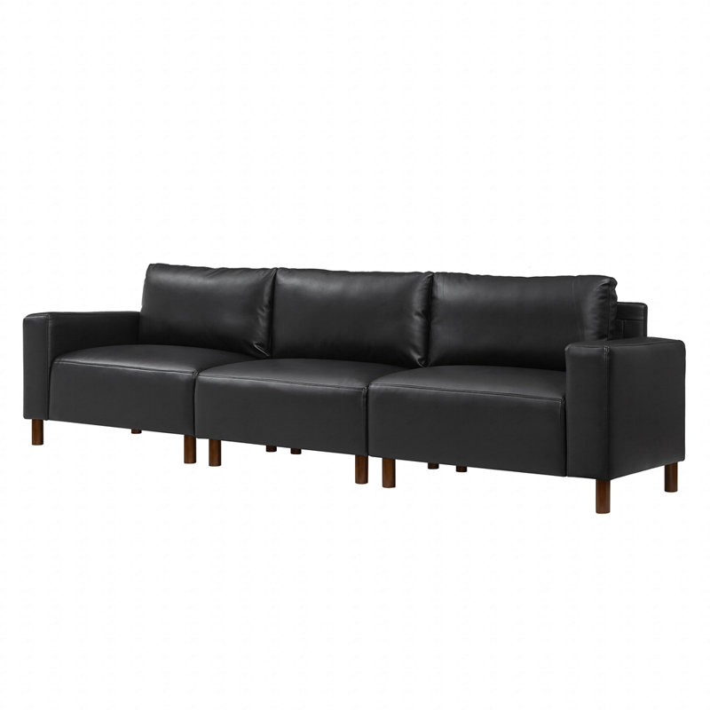 Canapé en cuir synthétique 112 po, Noir