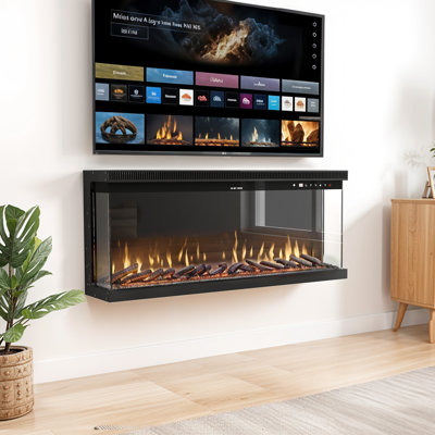 40''W 5000BTU Electric Fireplace With Timer