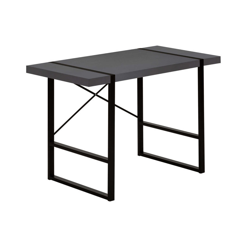 Bureau d'ordinateur, bureau personnel, ordinateur portable, L 48 po, travail, stratifié gris, contemporain, moderne
