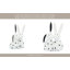 Ensemble de 2 figurines en porcelaine grise à motif de pois de 7 po pour bureau à domicile