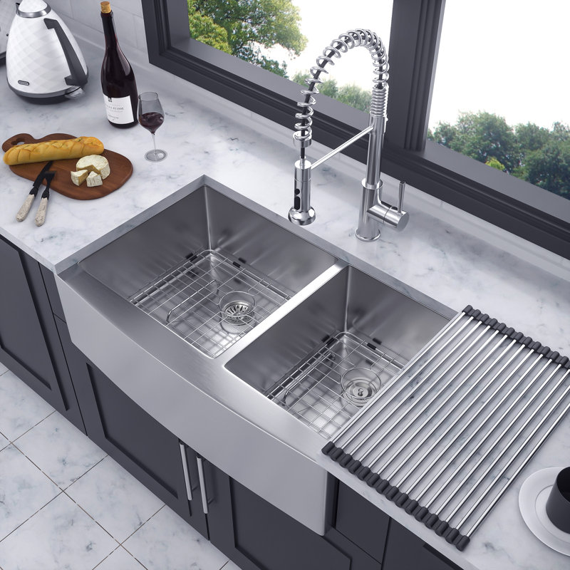 33'' L Double Bowl Stainless Steel Kitchen Sink