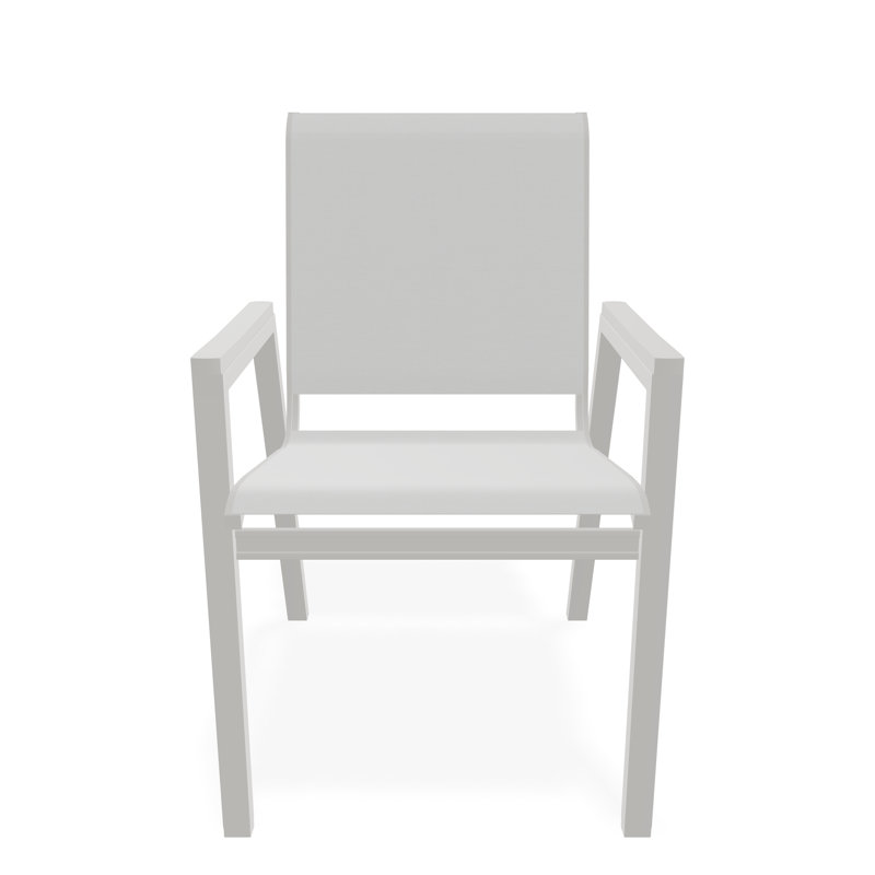 Bazza Outdoor Dining Chair, White 6D Sunbrella®, Snow