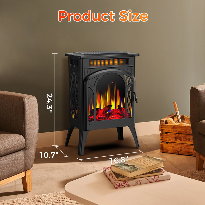 Foyer électrique Michalitsa, H 24 po x l 16,65 po x P 10,65 po