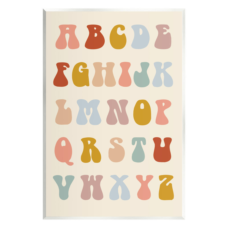 «Ba-955-Wood Vintage Alphabet Letters On Canvas» par Lil 'Rue, reproduction, H 15 po x l 10 po x P 0,5 po