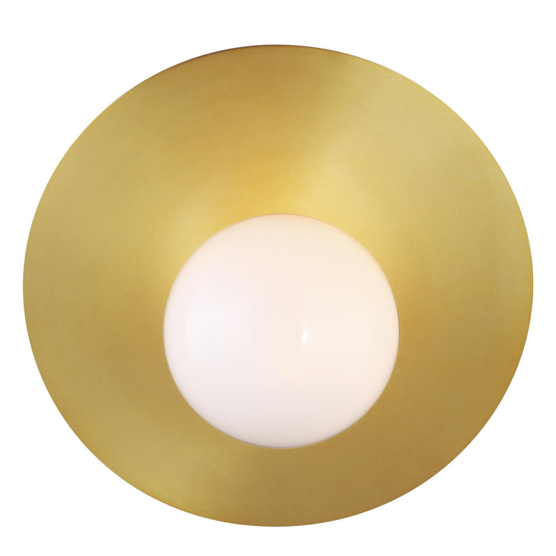 Nodes 1 - Light Flush Mounted Sconce, Burnished Brass
