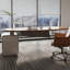 Bureaux ovales bruns en bois massif-108044836