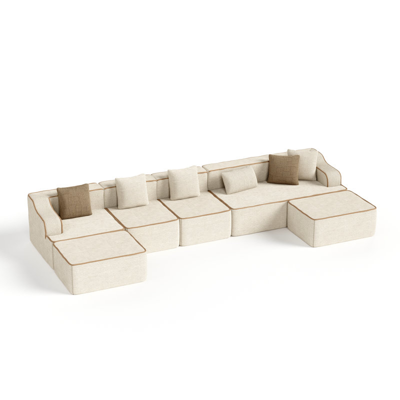 7 Seat U-shaped Sectional Sofa, 163" Wide Modern Soft Sofa Couch,no Assembly Required, For Living Room Office Apartment