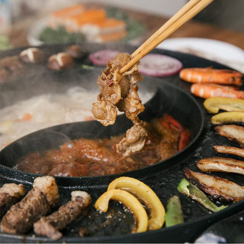 Barbecue électrique sans fumée 2 en 1 et fondue