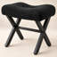 Tabouret de coiffeuse rembourré de 45,7 cm (18 po) avec revêtement moelleux et structure en X en métal-1509237322