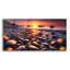 «Sunset On Rocks Beach» par Rey Klimt, art mural en verre acrylique, 24 po x 12 po