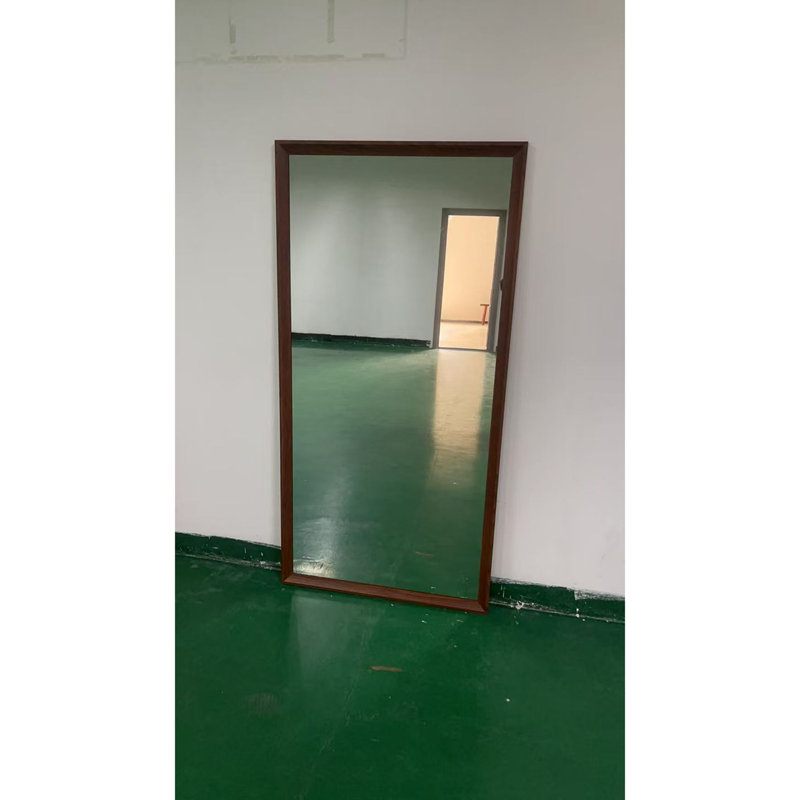 60"x40" Oversized Modern Rectangle Bathroom Mirror, Walnut