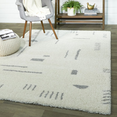 Tapis géométrique à poils longs Morin