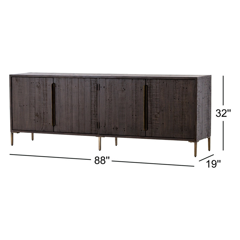Wyeth 88'' W Sideboard, Dark Carbon