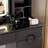  60" Fluted Makeup Vanity Desk With 32" Big Lighted Mirror, Wood Bedroom Vanity With Lights & Glass Top, Charging Station,Black-773239158