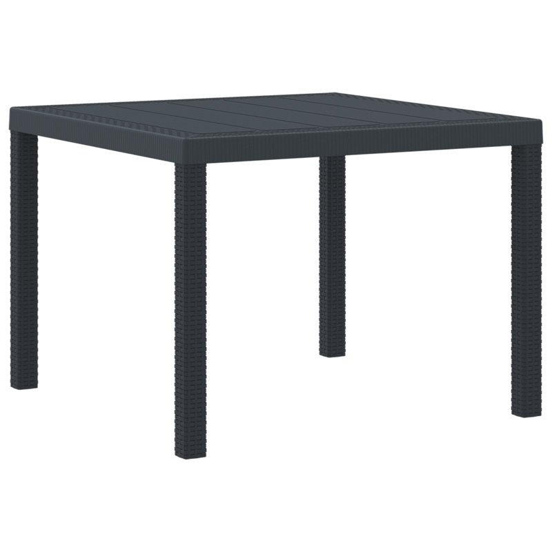 Table de jardin vidaXL anthracite en rotin de polyester 39,37 x 39,37 x 28,74 po, Anthracite